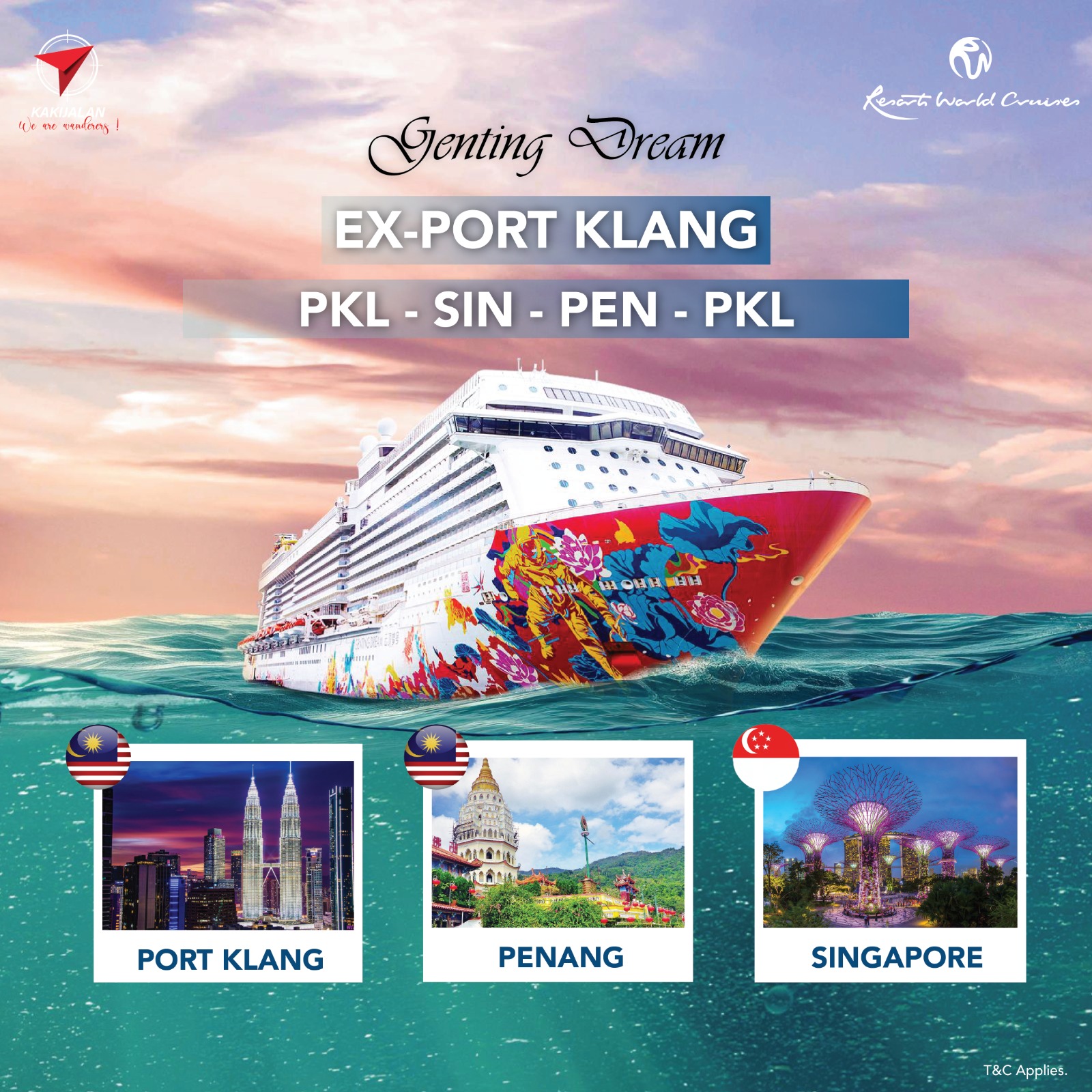 4D 3N (MON): Port Klang - Singapore - Penang - Port Klang